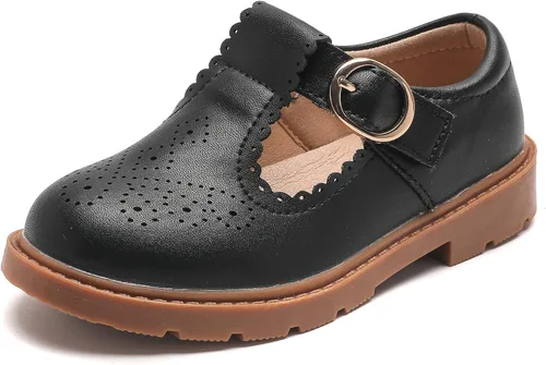 kkdom Mary Jane - Zapatos planos de vestir con correa para niñas, zapatos escolares para bodas, fiestas (niños pequeñosniños grandes)