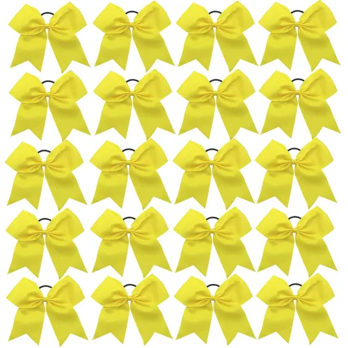 20 piezas lazos grandes de 8" para porristas para niñas, hechos a mano, cinta grosgrain, accesorios para el cabello para adolescentes, niñas,