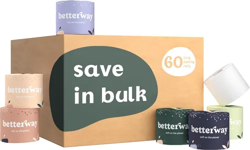 Miniatura 14 de Papel higiénico de bambú Betterway de 3 capas - Papel higiénico sostenible - 24 rollos de larga duración y 360 hojas por rollo - Seguro séptico
