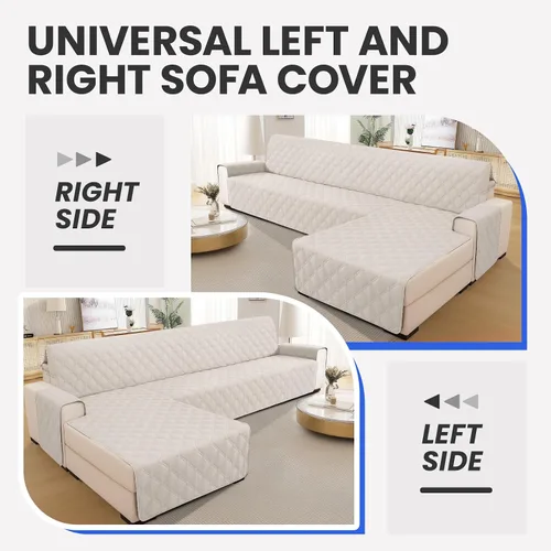 Miniatura 8 de XINEAGE Fundas 100% impermeables para sofá modular en forma de L, reversible, lavable, con botones de chaise plum flower, protector de muebles