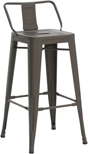 Miniatura 5 de Yongchuang Taburetes de bar de metal de 26 pulgadas con respaldo, juego de 4 taburetes de bar de altura de encimera de cocina para interiores y RUSTY