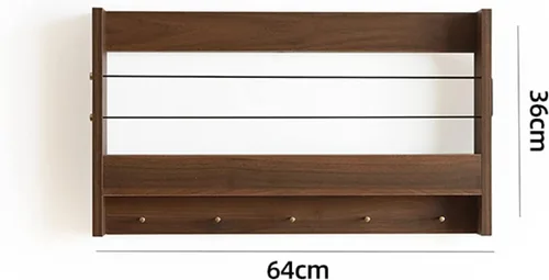 Miniatura 3 de HIHELO Estantería de madera para libros con gancho, estantería de madera para colgar en la pared, estante de almacenamiento de revistas de pared