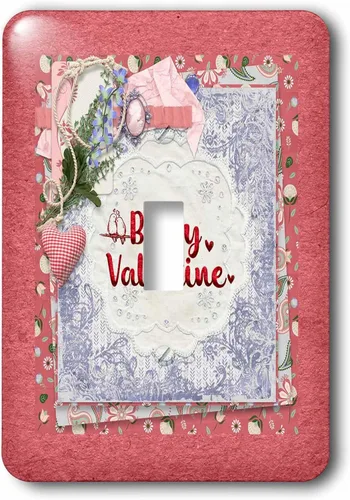 Miniatura 2 de 3dRose Image of Lovely Cameo, Heart, Love Birds, Lace, Flora, Happy Valentine 2 plug outlet cover
