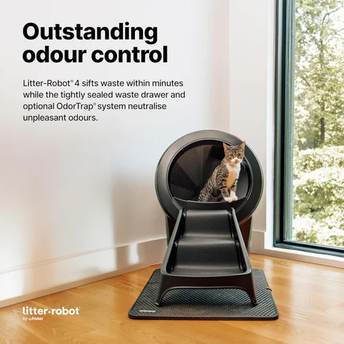 Miniatura 5 de Rampa para Litter-Robot 4 de Whisker, Negra - Rampa para Gatos para Caja de Arena, Ajuste Personalizado para Litter-Robot 4, Pies de Goma Negro