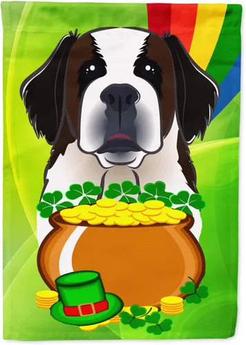 Miniatura 42 de Caroline's Treasures BB1963GF Bandera de Bulldog Inglés para el Día de San Patricio para el jardín, bandera decorativa para patio exterior, patio