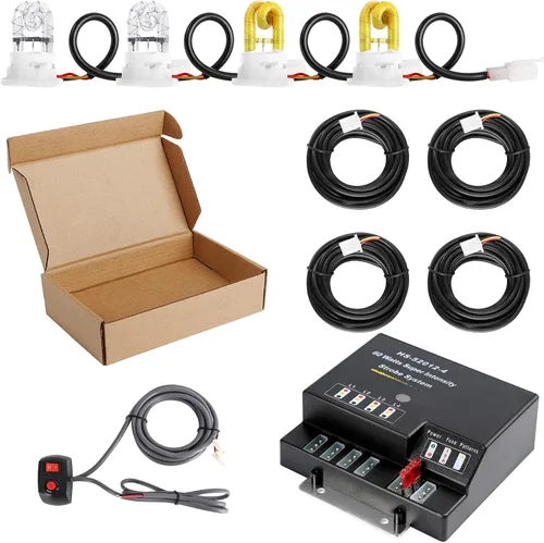 Miniatura 7 de Kit de luces estroboscópicas de emergencia escondidas, 4 bombillas HID, 13 patrones intermitentes, cable de 16 pies con controlador de faros