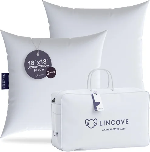 Miniatura 17 de Lincove Euro - Almohada cuadrada de 24 x 24 pulgadas, fabricada en Canadá, funda 100% algodón, relleno alternativo al plumón, apto para veganos