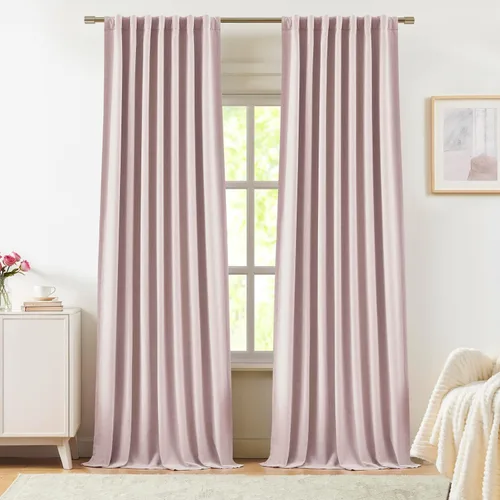 Miniatura 25 de Vision Home Cortinas opacas de color azul cambray de 63 pulgadas para dormitorio, aislamiento térmico, oscurecimiento de la habitación, juego
