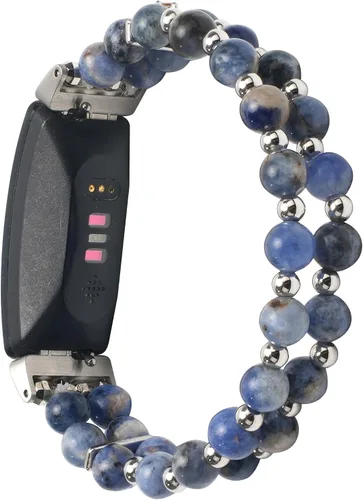 Miniatura 2 de Compatible con Fitbit Inspire HR/Inspire 2 & Inspire Bandas elásticas hechas a mano para mujer, pulsera de perlas de moda para Inspire Hr/Inspire 2