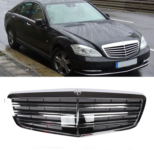 Miniatura 4 de PENSUN estilo AMG de cromo para la parrilla frontal Compatible con Mercedes Benz Clase S W221 S350 S400 S450 S500 S550 S600 S63 S65 de 2010 a 2013