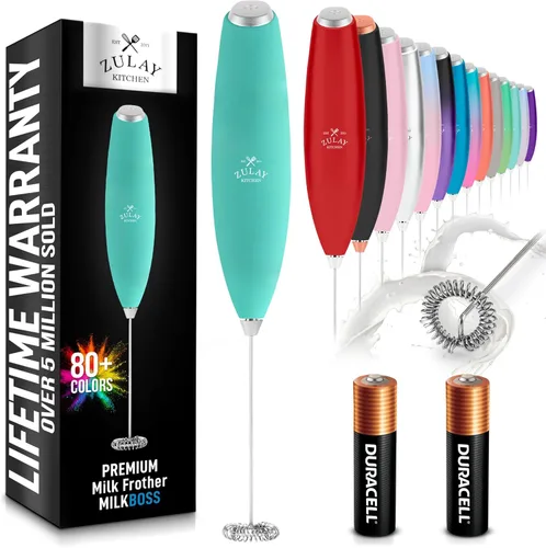 Miniatura 48 de Zulay Kitchen - Batidor eléctrico de mano para café, lattes, capuchinos, matcha y chocolate caliente, mezclador portátil para bebidas, accesorio