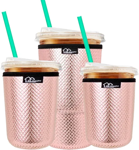 Miniatura 6 de Funda aislante de café helado reutilizable para bebidas frías y fundas de neopreno para tazas de café frío, funda más fría de 16 a 32 onzas