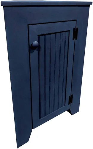 Miniatura 18 de Armario de esquina de madera maciza con puerta (salvia vieja)