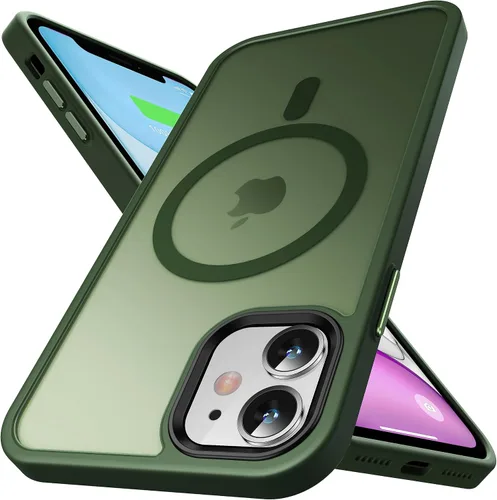 Miniatura 8 de Funda magnética para iPhone 11, [probada en caídas de grado militar] [compatible con MagSafe] a prueba de golpes, translúcida y dura, suave funda