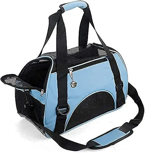 Miniatura 7 de ZaneSun Transportador para gatos, transportador de viaje para mascotas de lados suaves para gatos, perros y cachorros, bolsa cómoda portátil Negro