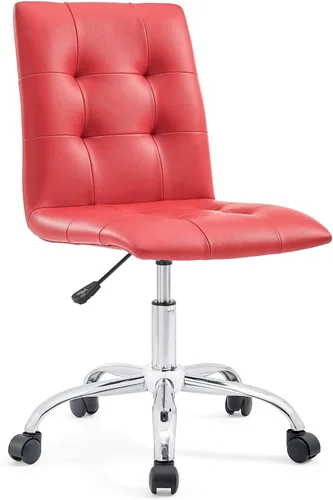 Miniatura 13 de Modway Prim Silla de oficina giratoria sin brazos con respaldo medio acanalado en blanco
