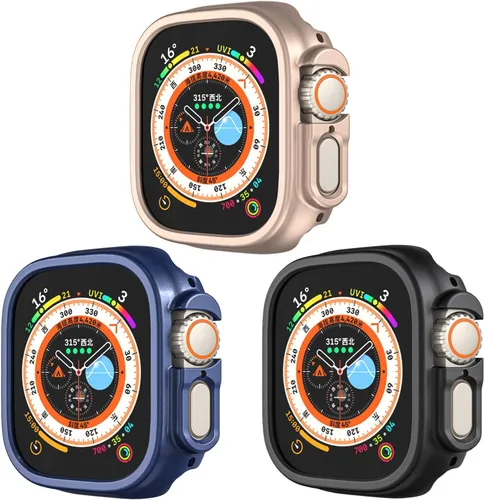 Miniatura 11 de Funda rígida de policarbonato compatible con Apple Watch Ultra 3/2/1 de 1.732 pulgadas, resistente a impactos, a prueba de golpes, con borde