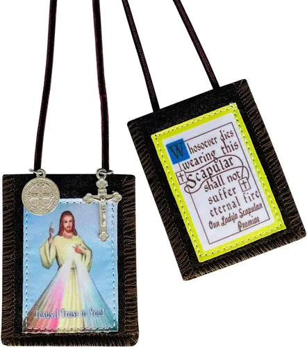 Miniatura 10 de TALPGOD Sagrado Corazón de Jesús, Escapulario de Cuero de Nuestra Señora del Monte Carmelo, Escapularios Católicos Católicos, Religiosos Católicos
