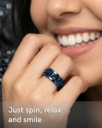Miniatura 60 de King Ring 8mm Spinner Ring – Fidget Ring for Men & Women – Designed in USA