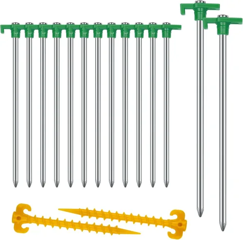 Miniatura 8 de 12 piezas de estacas para tienda de campaña, estacas de camping, estacas de tierra de 7.1 pulgadas de AVOFOREST, estacas de tienda de campaña