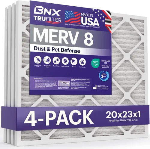 Miniatura 10 de BNX TruFilter - Filtro de aire MERV 8 de 16 x 25 x 1 pulgadas (paquete de 12) – Fabricado en Estados Unidos – Protección contra el polvo