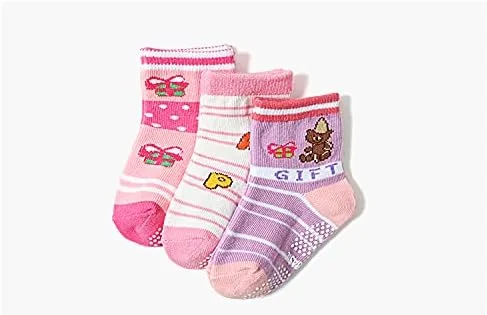 Miniatura 6 de QandSweet Calcetines antideslizantes para bebés y niñas, color rosa, 12 pares