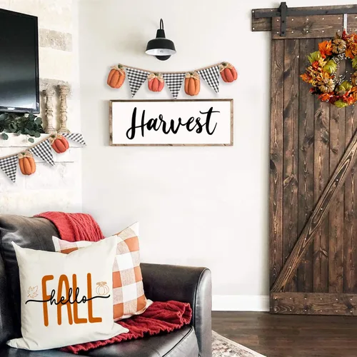 Miniatura 3 de Fundas de almohada de 18 x 18 pulgadas con texto en inglés "Hello Fall", decoraciones de otoño con texto en inglés "Hello Pumpkin", fundas