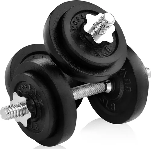 Miniatura 12 de Yes4All Old School Adjustable Dumbbell Set with Weight Plates, Star Lock Collars/Connector, 40lbs to 200lbs Adjustable Weight Plates Set