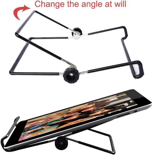 Miniatura 3 de MOACC Soporte para tableta, universal multiángulo, antideslizante, ajustable, soporte para tablet PC de 9 a 12.9 pulgadas, almohadilla (negro)