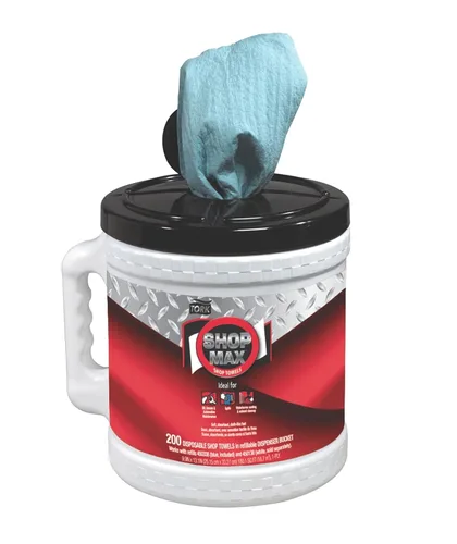 Tork ShopMax 450340 - Cubo de limpieza en seco para alimentación central, color azul W22, alta absorción, 2 x 200 toallitas