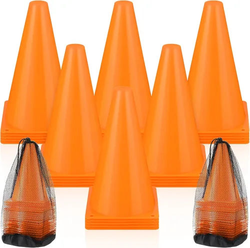 Miniatura 9 de Leelosp Paquete de 48 Conos de Tráfico de Plástico de 7" o 9" Marcadores de Campo de Agilidad Fútbol/Seguridad/Deportes/Conos de Entrenamiento