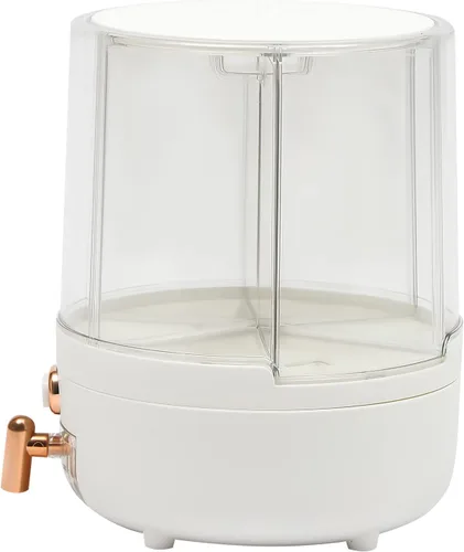 Miniatura 2 de Dispensador de arroz, dispensador de cereales giratorio de 360° con tapa, organizador de almacenamiento de granos para encimera de cocina, alimentos