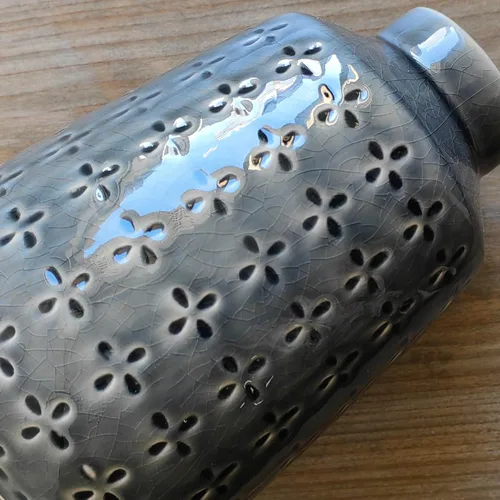 Miniatura 4 de Hosley Juego de 2 jarrones de cerámica gris de 7.25 pulgadas de alto. Regalo ideal para arreglos florales, hogar, bodas, fiestas, spa, meditación