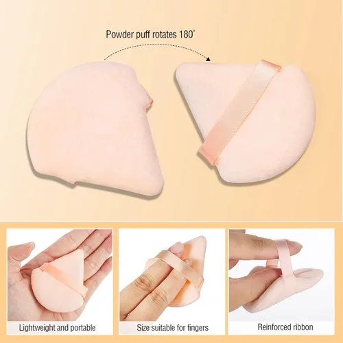 Miniatura 4 de 6 Piezas Borla de Polvo Triangular Esponja de Maquillaje Suave Borla de Maquillaje para Polvo Facial Base Cosmética Esponja Herramienta