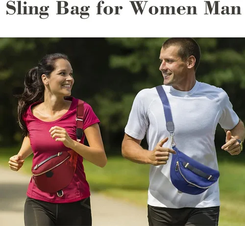Miniatura 2 de AOCINA Riñonera para mujeres y hombres, bolsa cruzada de moda, con 5 bolsillos con cremallera para Disney, viajes, senderismo, ciclismo, correr