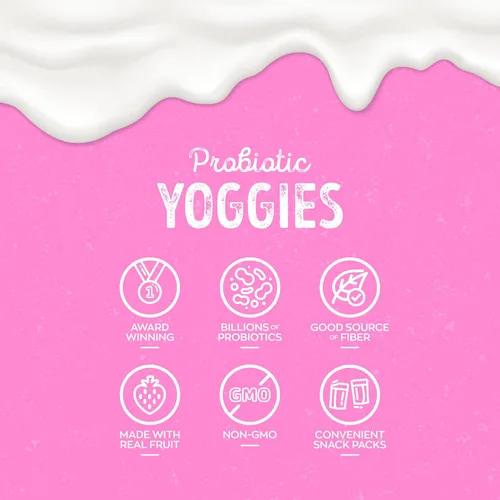 Miniatura 7 de Nature's Garden Probiotic Yoggies - Paquete múltiple de 21 onzas (fresa 15 x 0.7 onzas + bayas mixtas de 15 x 0.7 onzas) aperitivo saludable