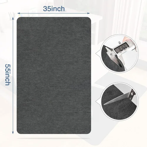 Miniatura 3 de Placoot Tapete para silla de escritorio para suelo de madera dura, superficie de pana de 55 x 35 pulgadas, tapete para silla de oficina para sillas