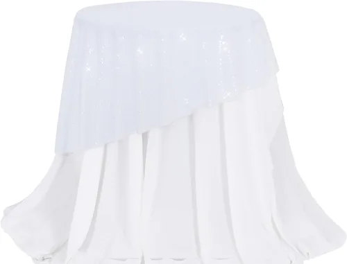 Miniatura 41 de PartyDelight Mantel de lentejuelas redondo de 50 pulgadas, color dorado claro, adorno de mesa para decoración de bodas, fiestas, cumpleaños