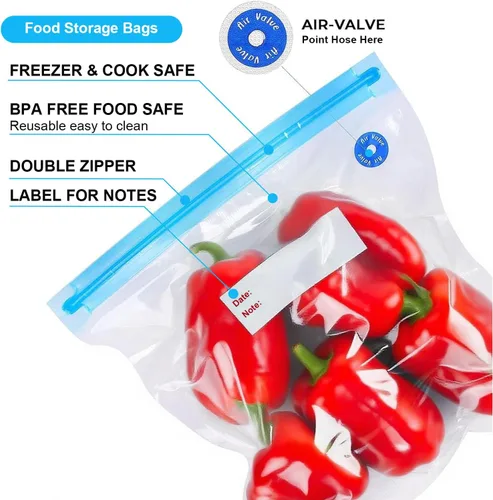 Miniatura 3 de Bolsas selladoras al vacío reutilizables sin BPA (8 x 9 pulgadas, 10 x 11 pulgadas, 10 x 13 pulgadas)