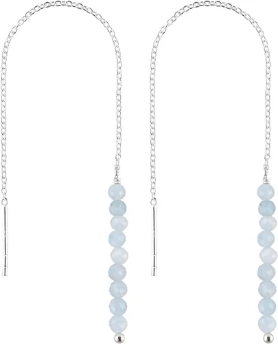 Miniatura 9 de Aretes delicados de piedra auténtica, piedras preciosas tanzanita, joyería minimalista, aretes colgantes, chapados en plata, piedras natales