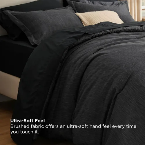 Miniatura 160 de Bedsure Juego de edredón Twin/Twin XL, ropa de cama suave beige para todas las estaciones, juego de cama teñido catiónico, 2 piezas, 1 edredón