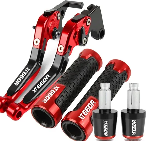 Miniatura 16 de DOUKI Para Yamaha XT660R 2004-2016 Palancas de embrague de freno de motocicleta Agarraderas Agarres Extremos Ajustable Plegable CNC Accesorios con 7
