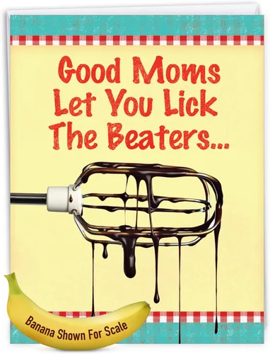 Miniatura 8 de NobleWorks Tarjeta de felicitación para el Día de la Madre Jumbo de 8.5 x 11 pulgadas con sobre (paquete de 1) Big Jumbo Mom Lick Beaters J9866MDG-US