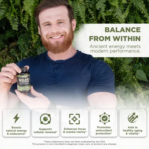 Miniatura 2 de Gade Nutrition Pure Shilajit Cápsulas Shilajit del Himalaya con ácido fúlvico y minerales esenciales para combatir la fatiga Cápsulas vegetales