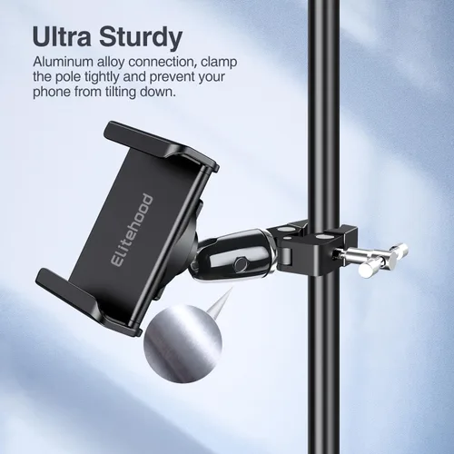 Miniatura 8 de elitehood Soporte y soporte giratorio para teléfono con inclinación de 360 grados, ajustable para micrófono Music Boom y todos los iPhone, teléfono