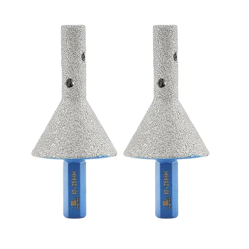 Miniatura 30 de Broca biseladora de diamante, brocas de fresado de dedo de diamante, BRSCHNITT 0-1 3/8 pulgadas (0.000 in-1.378 in) con rosca 5/8-11 para agrandar