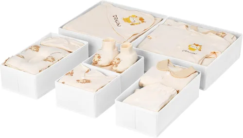 Miniatura 48 de DIMJ Organizador de cajones para ropa, paquete de 6 unidades, organizadores plegables para bebé, organizador de almacenamiento y cómoda