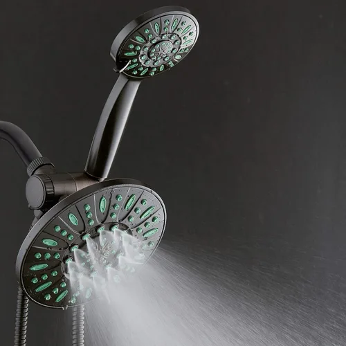 Miniatura 6 de AquaDance Combo de ducha de lluvia antimicrobiano/antiobstrucción de alta presión de 30 ajustes, protección de boquilla Microban contra el Jets