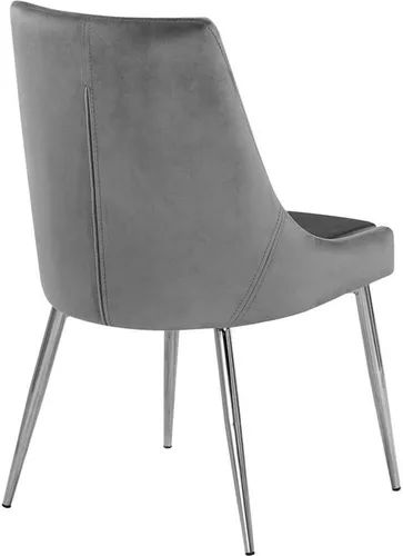 Miniatura 4 de Meridian Furniture Karina Collection Modern - Silla de comedor tapizada de terciopelo contemporánea con patas de metal resistentes, juego de 2, 19.5
