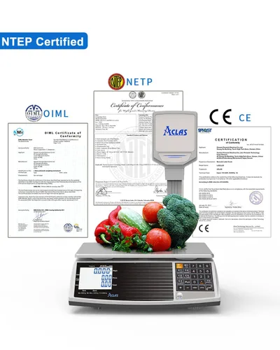 Miniatura 4 de EW Báscula digital de precios comerciales para computación PS6 – Báscula de alimentos de clase III certificada por NTEP Capacidad de 60 libras